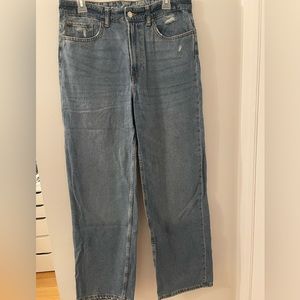 H&M high waisted loose straight jeans